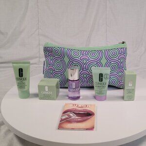 Clinique By Jonathan Adler Green & lavender Cosmetic Makeup Travel Bag
